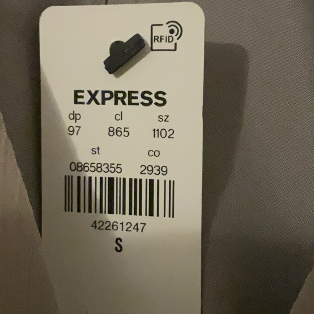 Express V-neck Smocked Cuff Peplum Top NWT Size Small - Picture 7 of 7